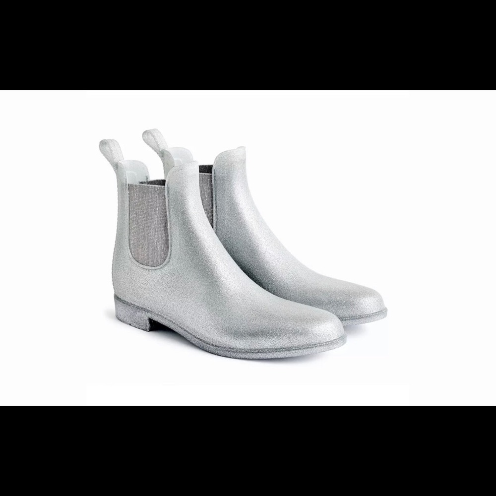 J. Crew Glitter Chelsea Rain Boots sz 9 NIB